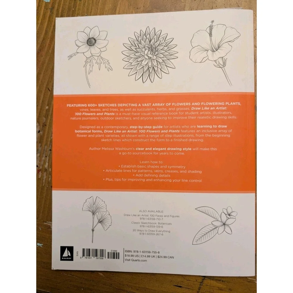 Quarry Draw Like an Artist: 100 Flowers & Plants Step-by-Step Line Drawing
